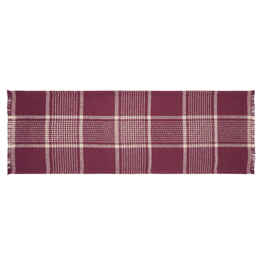 Eston Burgundy Tan Plaid Runner 12x36 - The Fox Decor